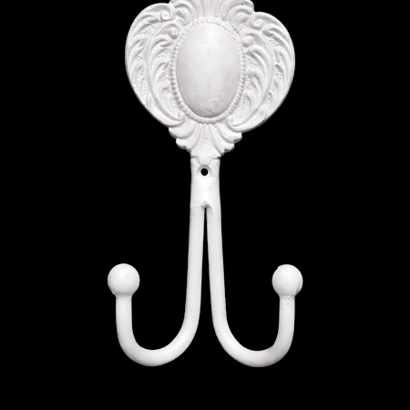 Handcrafted Metal Twin Hook Ornamental Wall Utility